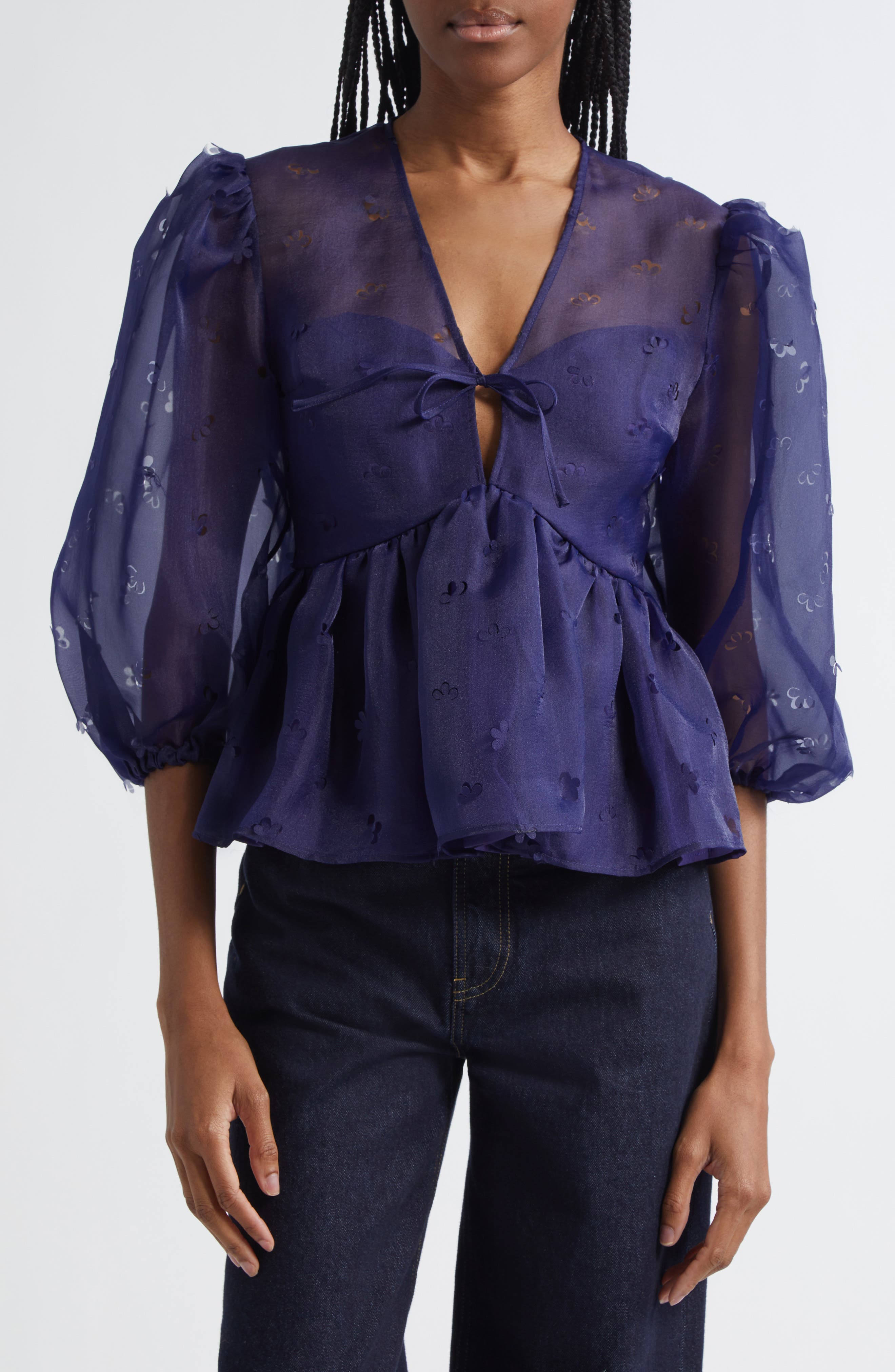 Stine Goya Floral Organza Top