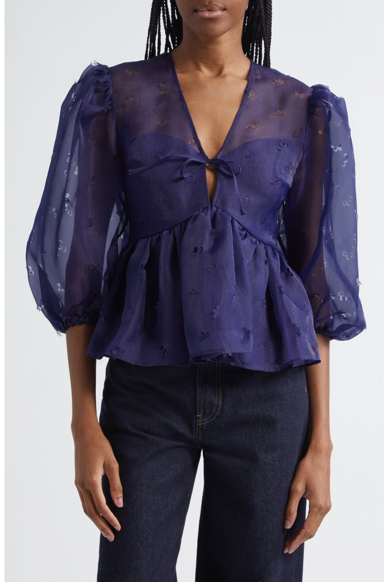 Floral Organza Top, Main, color, DITZY FLORAL