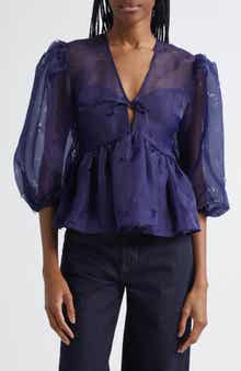 Stine Goya Floral Organza Top