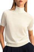 Lilysilk High Neck Short Sleeves Silk Knitted Sweater