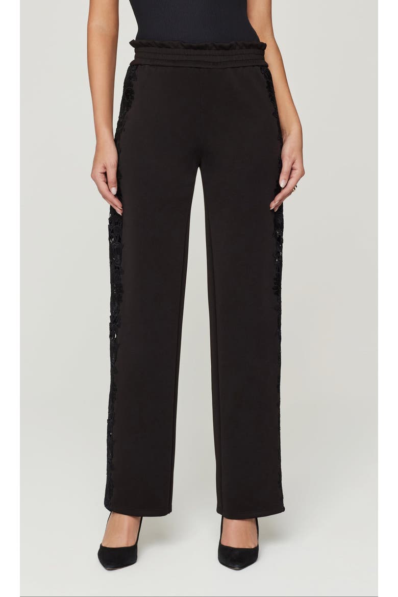 Kensley Lace Combo Pants, Alternate, color, Black