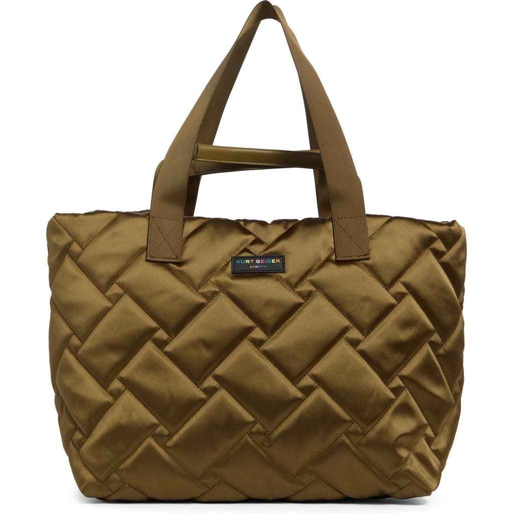 Kurt Geiger London Quilted Recycled Shopper Bag In Brown