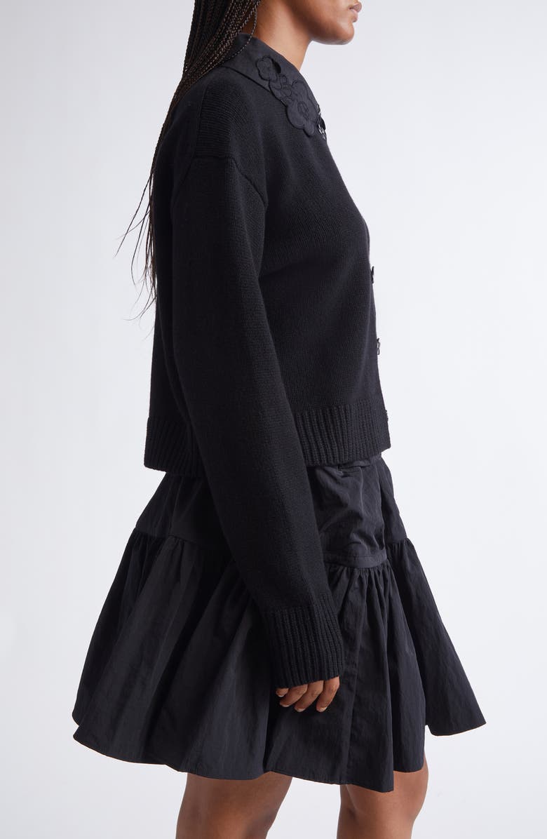 Cecilie Bahnsen Bibi Recycled Cashmere & Wool Cardigan, Alternate, color, Black