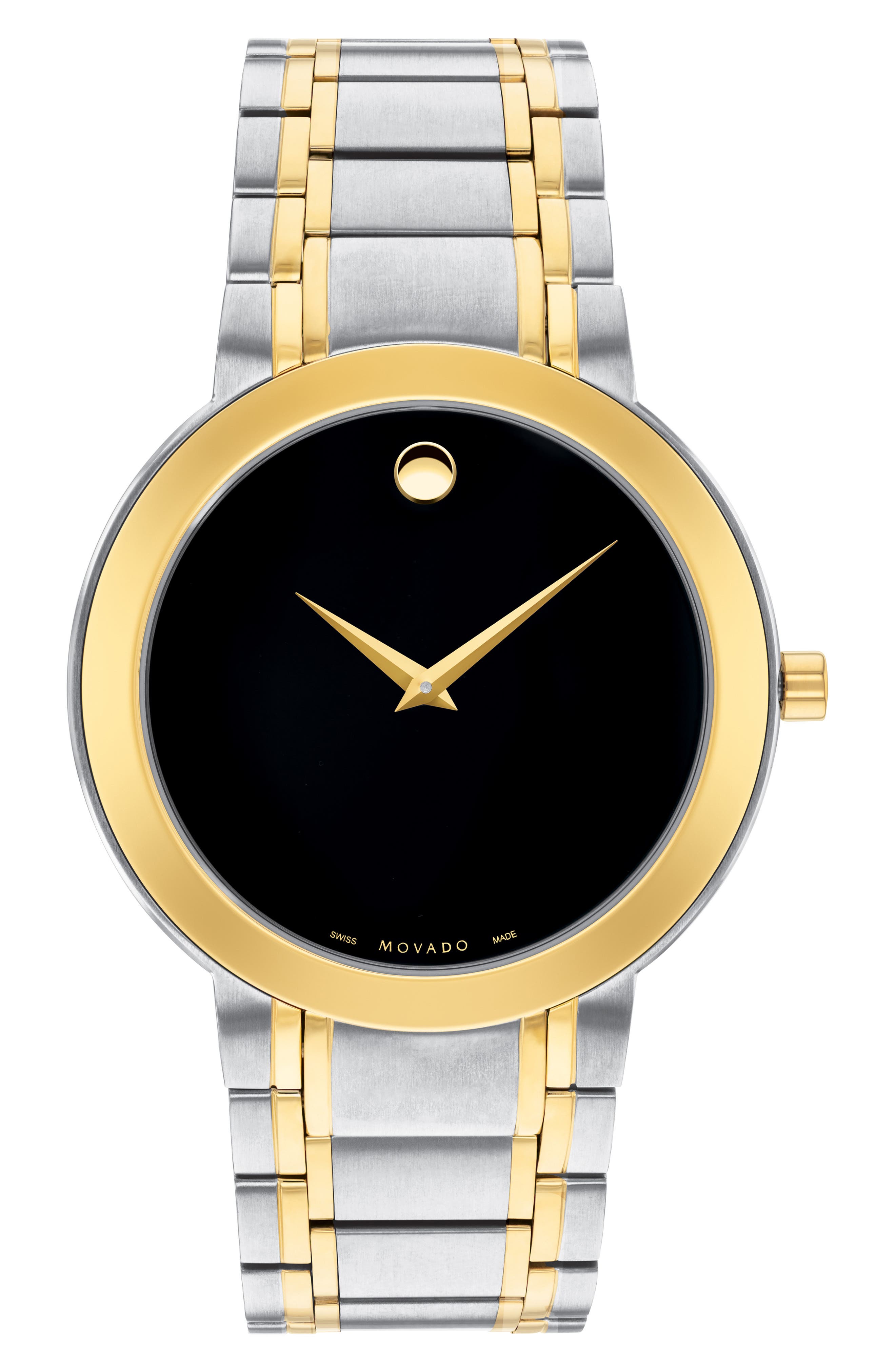 Movado Portfolio Two-Tone Stainless Steel Swiss Quartz Bracelet Watch, 40mm