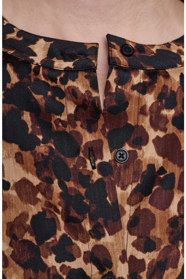 Short Sleeve A-Line Satin Dress, Alternate, color, TRUFFLE MULTI