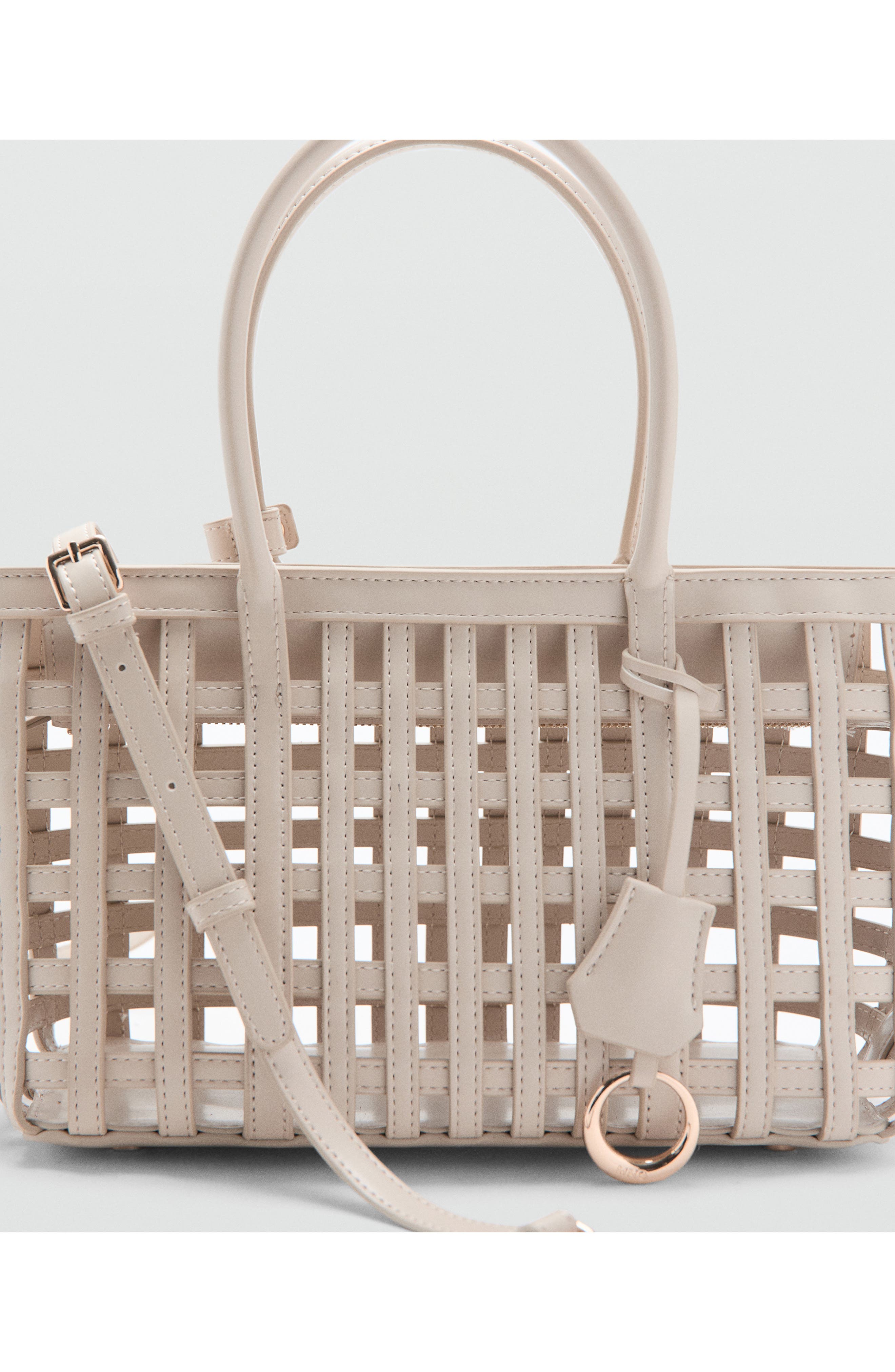 MANGO Braided Faux Leather Top Handle Bag, Alternate, color, 