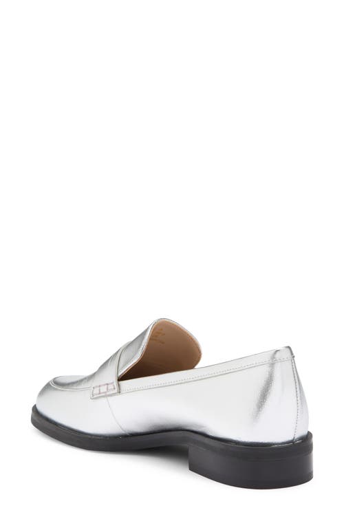 Stuart Weitzman Emi Penny Loafer In Silver