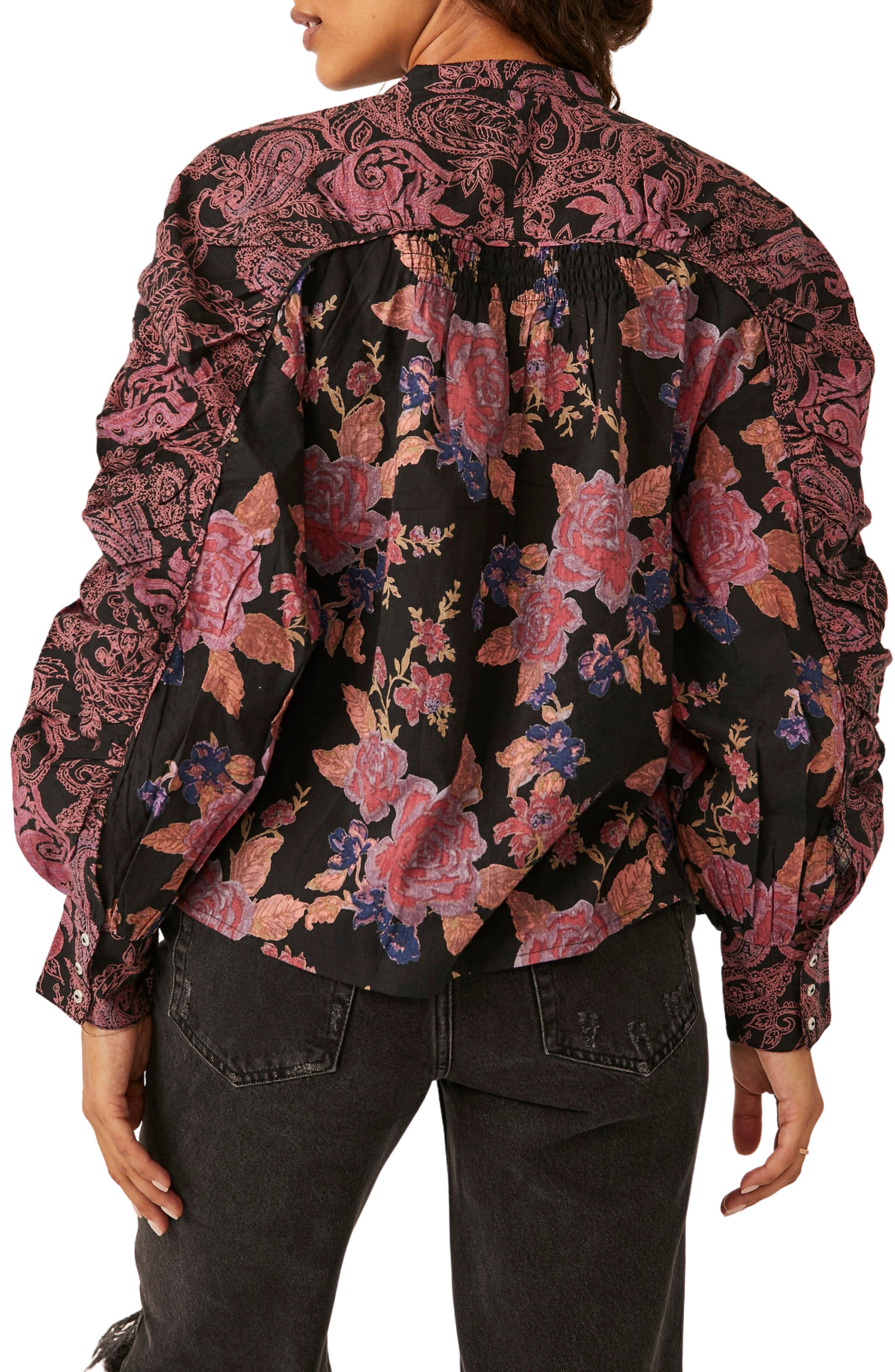 Maraya Floral Print Cotton Button-Up Blouse - image 2