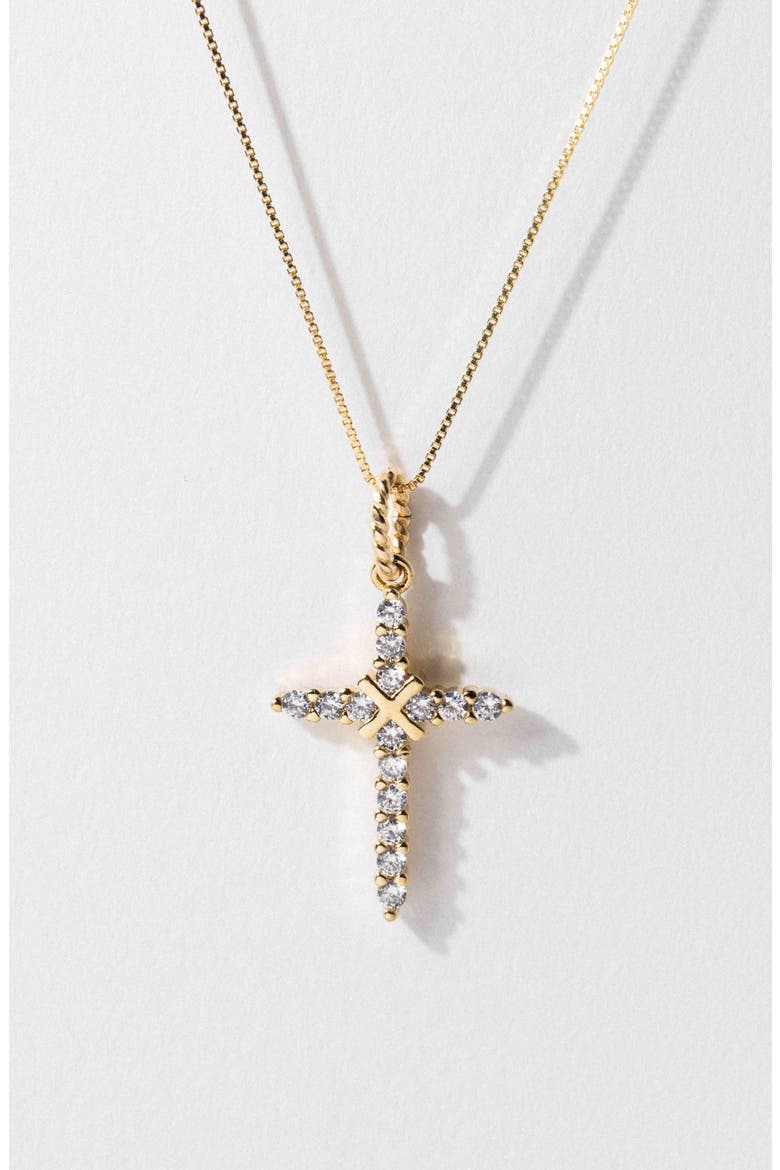 Antonia Cross Necklace, Alternate, color, GOLD