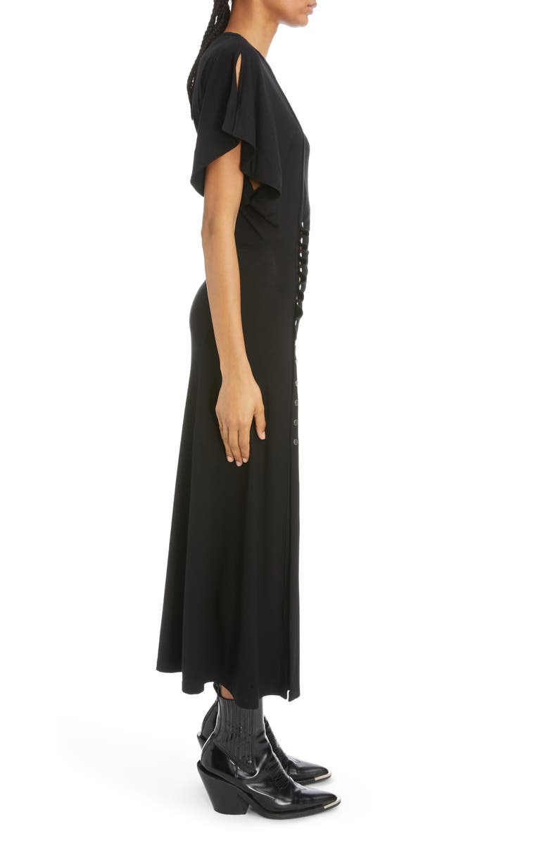 Rabanne Stud Detail Side Ruched Dress, Alternate, color, 