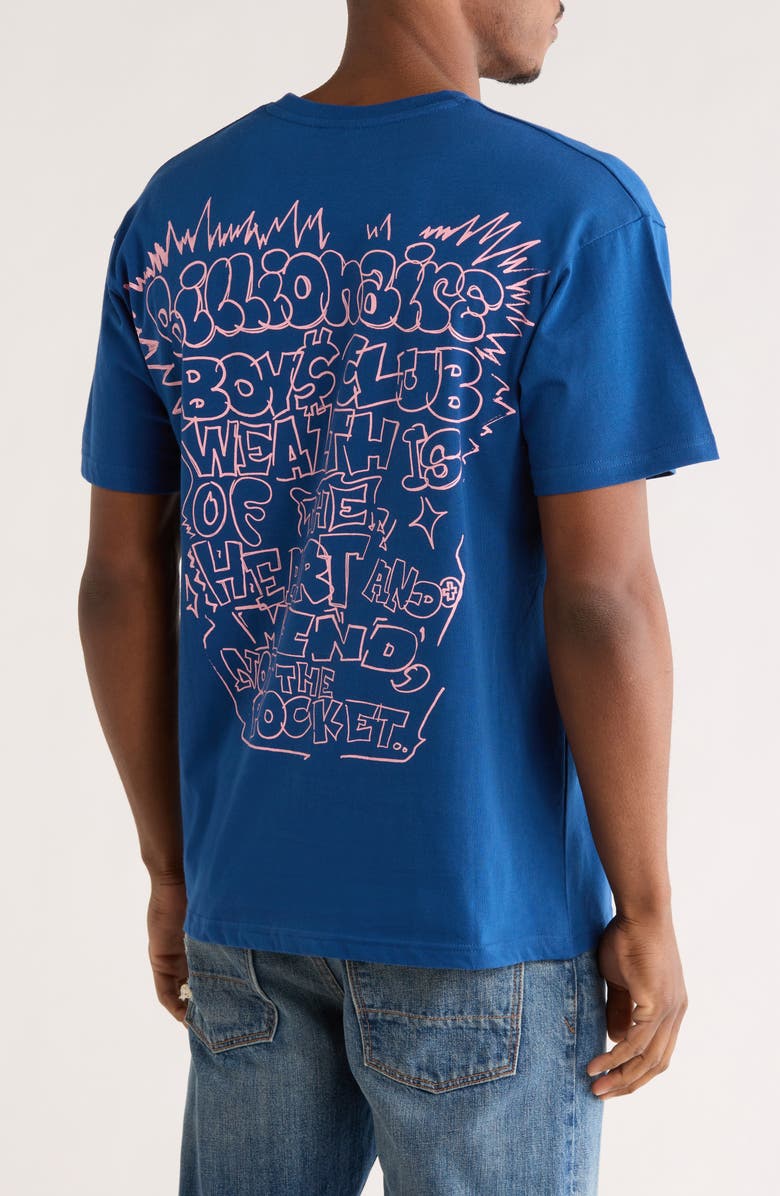 Billionaire Boys Club Flyer Cotton Graphic T-Shirt, Alternate, color, Navy Peony