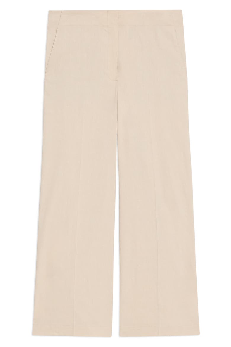 Clean Terena Crop Wide Leg Linen Blend Pants, Alternate, color, STRAW