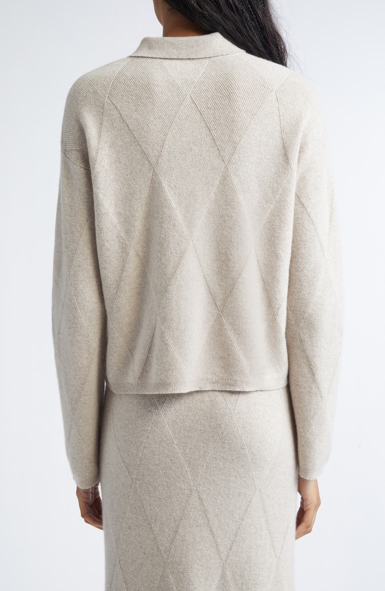 Max Mara Diamond Stitch Cashmere Cardigan, Alternate, color, Beige Melange