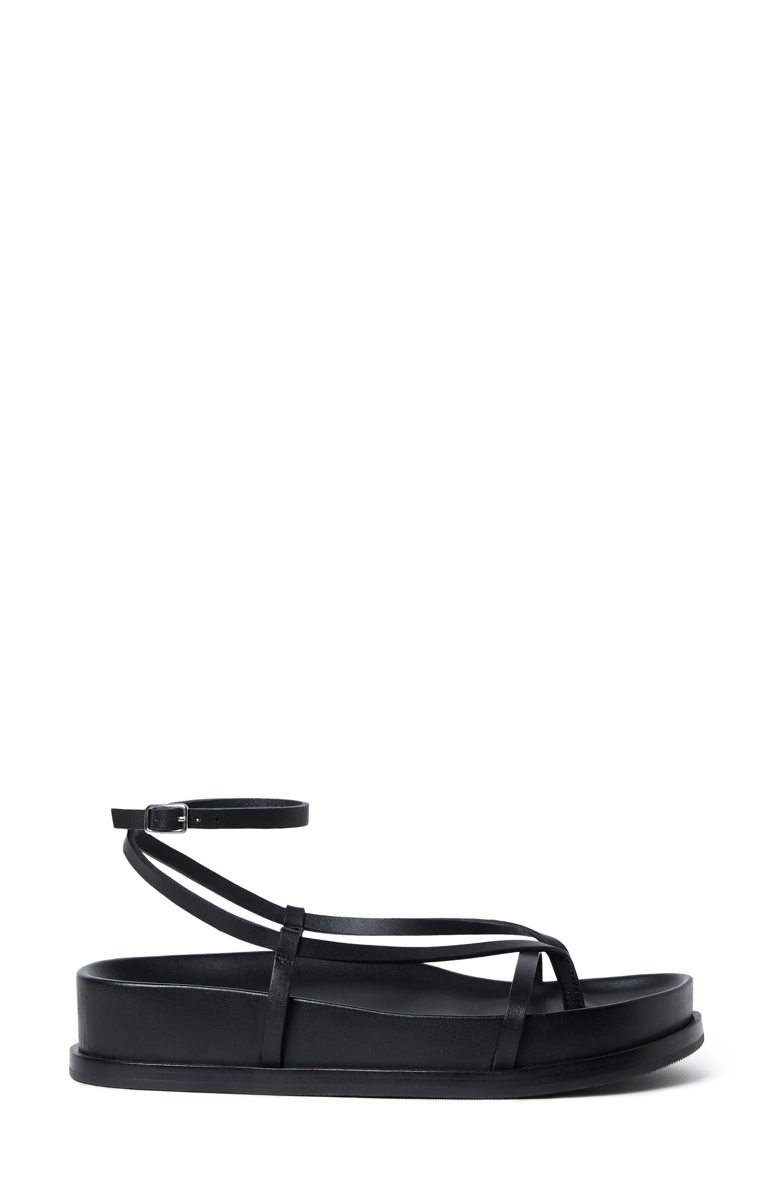 Loeffler Randall <p>Sonny Leather Ankle Wrap Sandal (Women) </p>, Alternate, color, Black