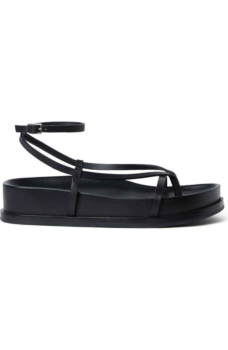 Loeffler Randall <p>Sonny Leather Ankle Wrap Sandal (Women) </p>, Alternate, color, Black