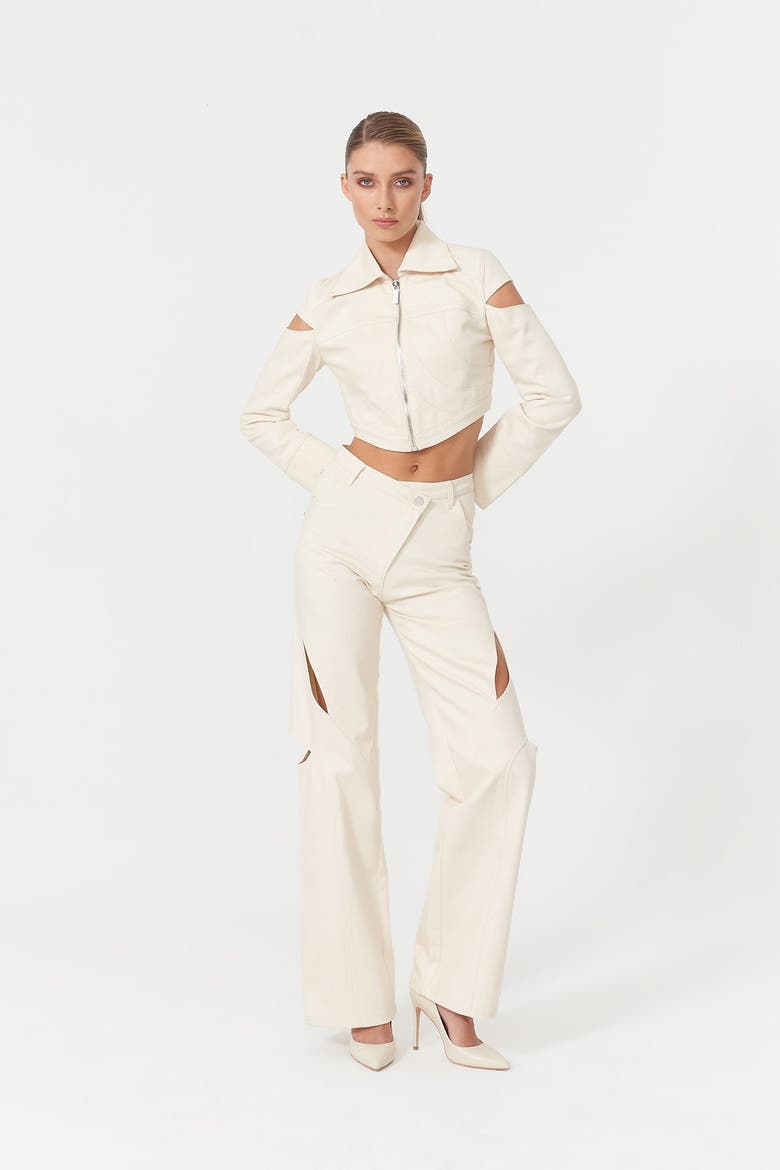 Chaby Cut Out Jacket, Alternate, color, Ecru