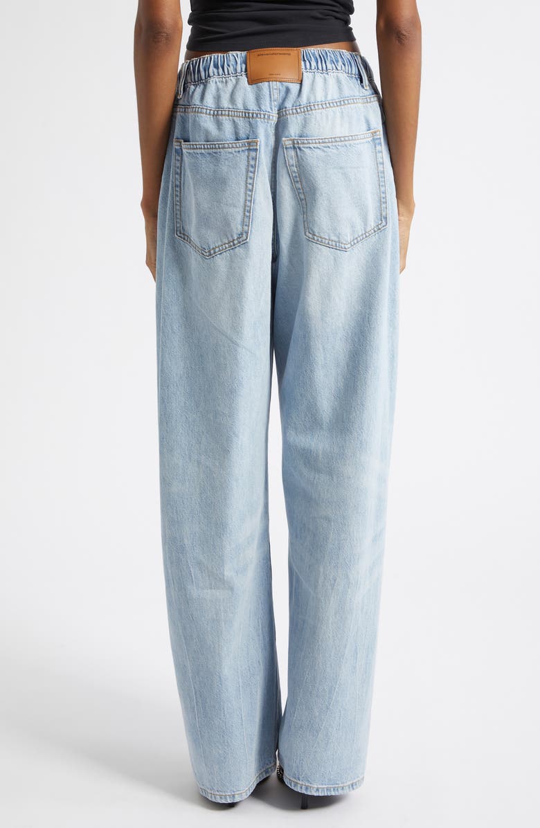 Alexander Wang Crystal Drawcord Balloon Jeans, Alternate, color, Light Bleach
