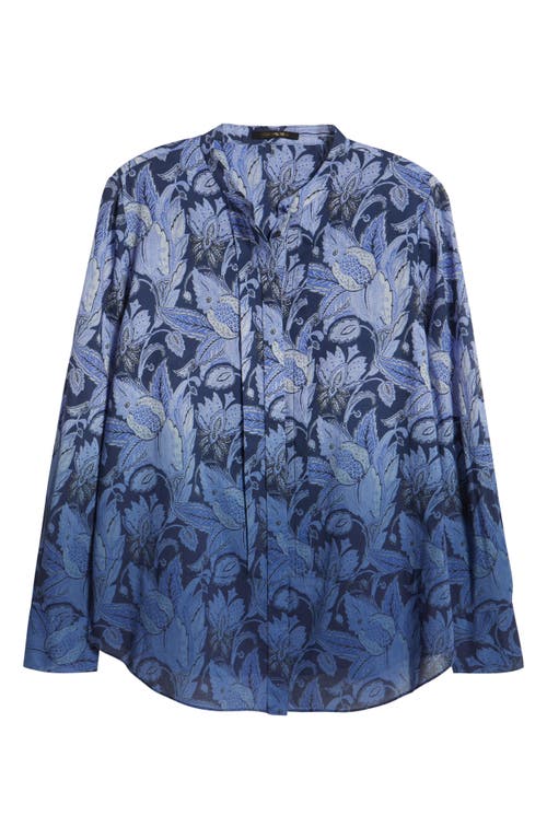 Kobi Halperin Napa Ombre Floral-print Blouse In Blue Multi
