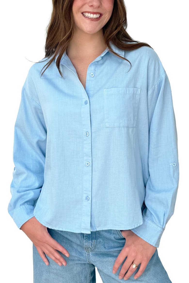 Marlow Relaxed Shirt, Alternate, color, CERULEAN