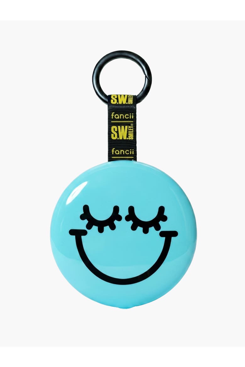 x S.W. Smiley Bag Charm Mirror, Main, color, Aqua
