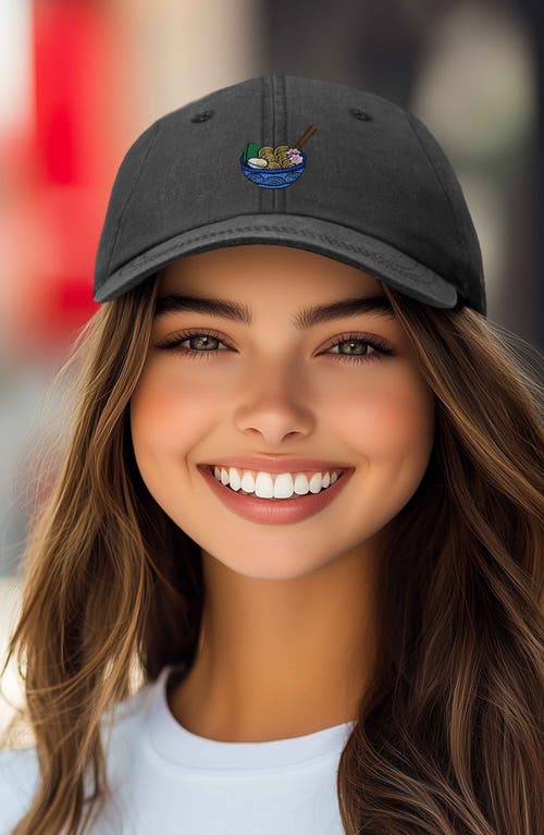 Dalix Noodles Embroidered Casual Cap In Gray