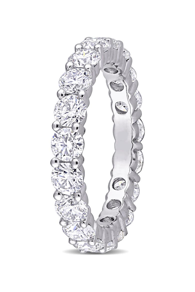 Lab Created Moissanite Band Ring, Alternate, color, WHITE