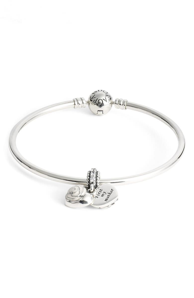 PANDORA Charm Bangle Bracelet, Alternate, color,