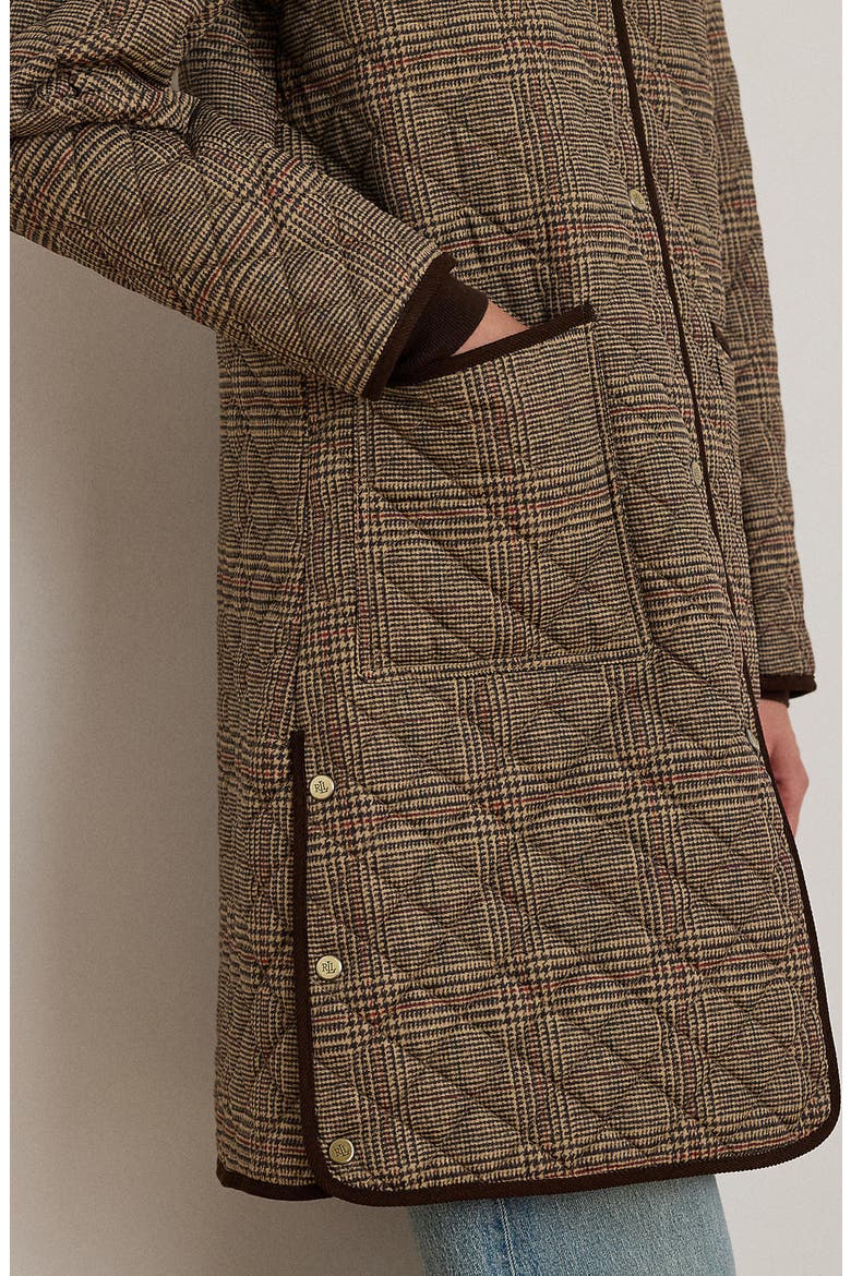 Glen Plaid Quilted Coat, Alternate, color, HERITAGE PLAID