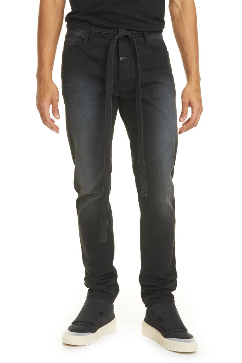 Slim Canvas Pants, Main, color, BLACK