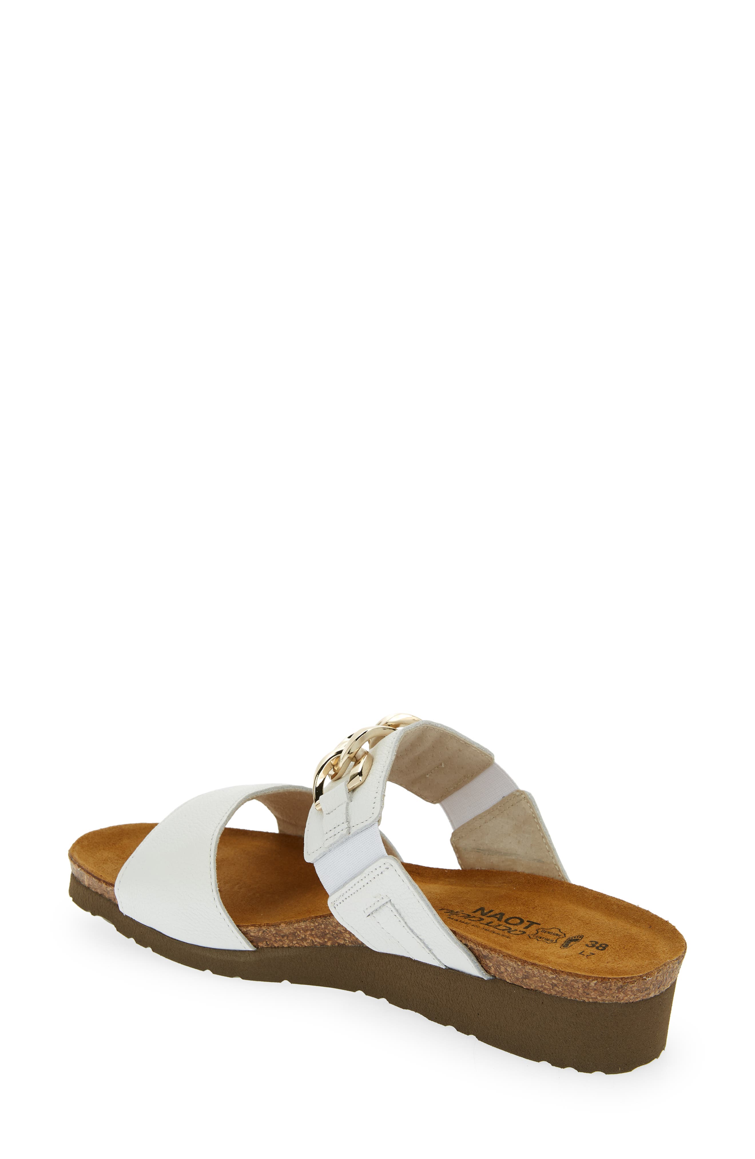 Naot Victoria Wedge Slide Sandal, Alternate, color, Soft White Leather