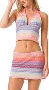 PQ SWIM Sienna Metallic Halter Crop Cover-Up Top