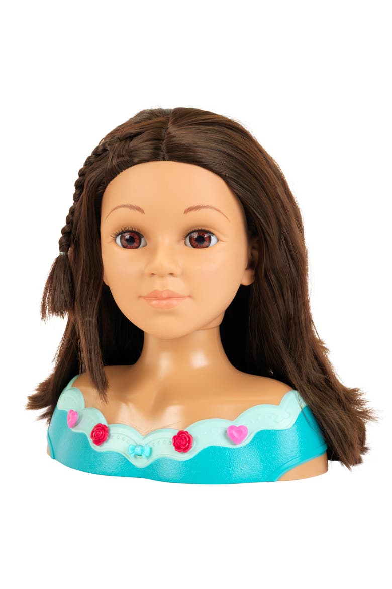 Hairstyling Head Mia Pink & Teal, 10.6" Doll Head & 13Pc, Ages 3+, Alternate, color, Multicolored