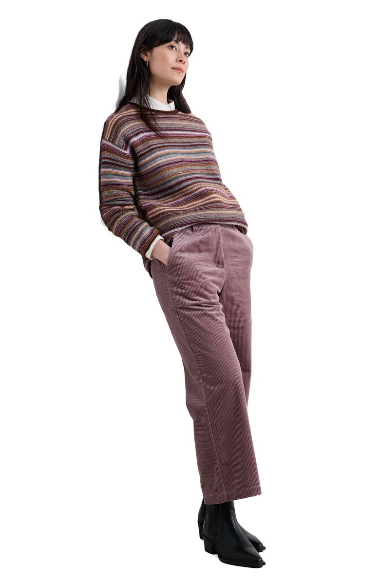 Seasalt Cornwall Fruity Stripe Wool Blend Sweater, Alternate, color, Ripple Marks Cocoa Multi