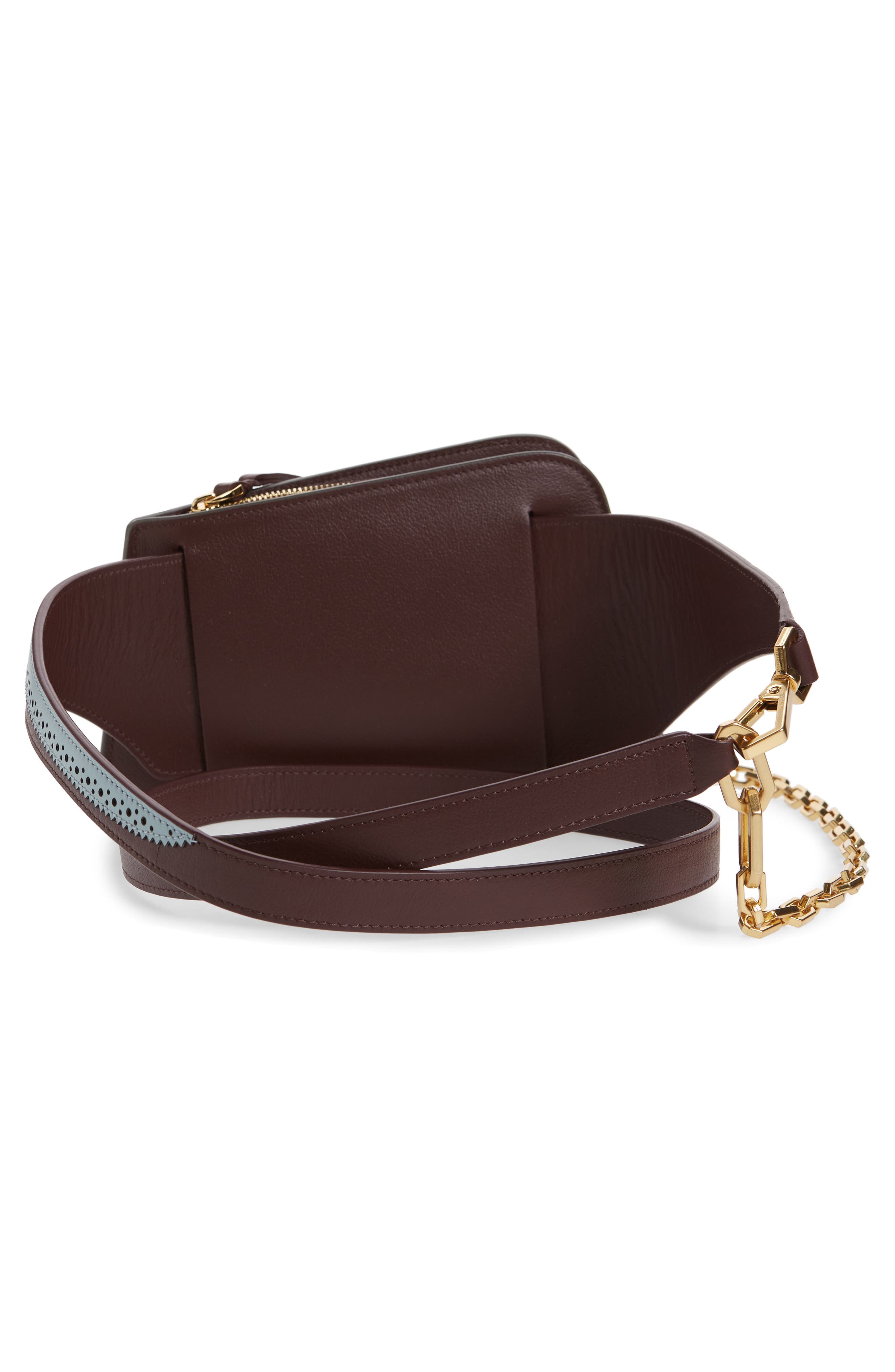 the VOLON Dia Asymmetrical Convertible Leather Belt Bag, Alternate, color, 