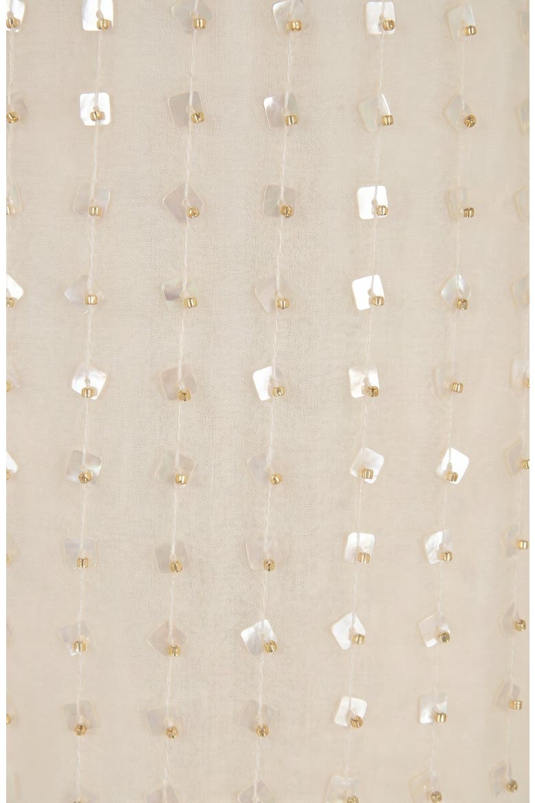Embellished Sequin Lace Hem Mini Skirt, Alternate, color, Beige