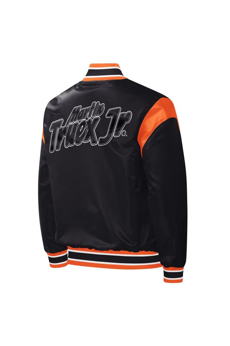 Men's Starter Black Martin Truex Jr Force Play Full-Snap Varsity Jacket, Alternate, color, Black