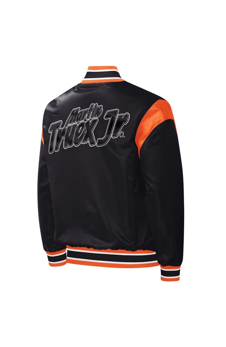 STARTER Men's Starter Black Martin Truex Jr Force Play Full-Snap Varsity Jacket, Alternate, color, Black