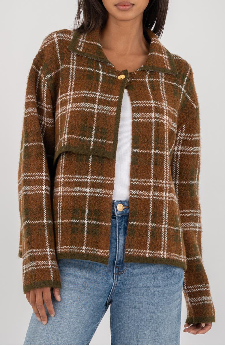 KUT from the Kloth Gemma Plaid Sweater Jacket, Main, color,