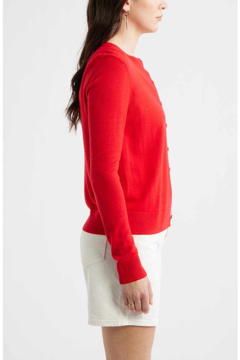 Merino Wool Blend Cardigan, Alternate, color, RED RADISH