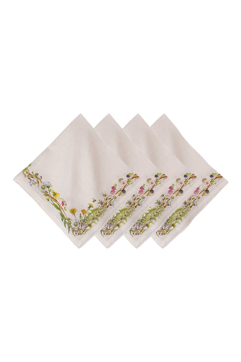 Meadow Walk Set of 4 Linen Napkins, Main, color, MULTI