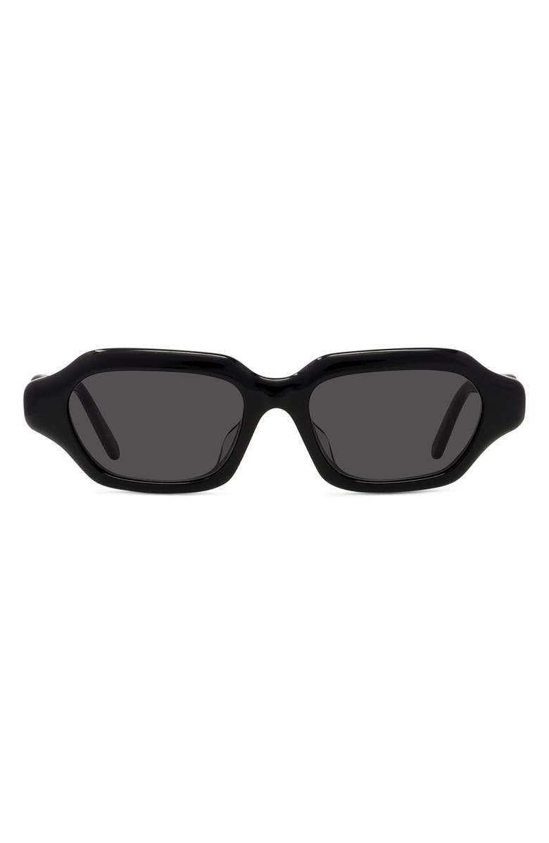 Loewe Slim 51mm Rectangular Sunglasses, Main, color, Shiny Black / Smoke