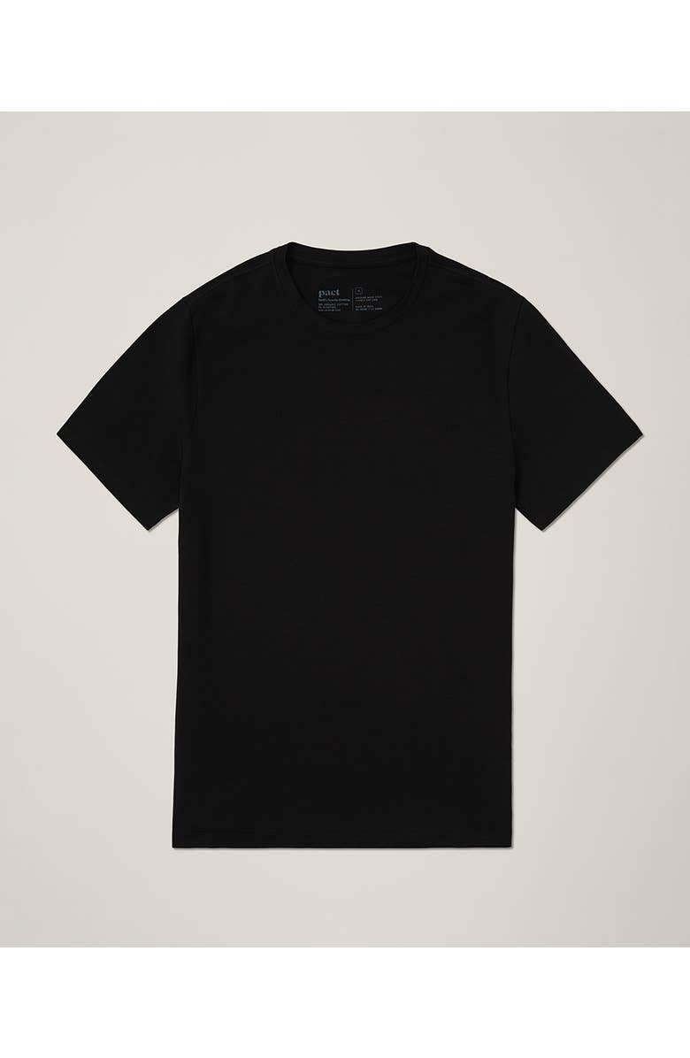 Pact Luxe Essential Slim Fit Crewneck Tee Made With Organic Cotton, Alternate, color, Black