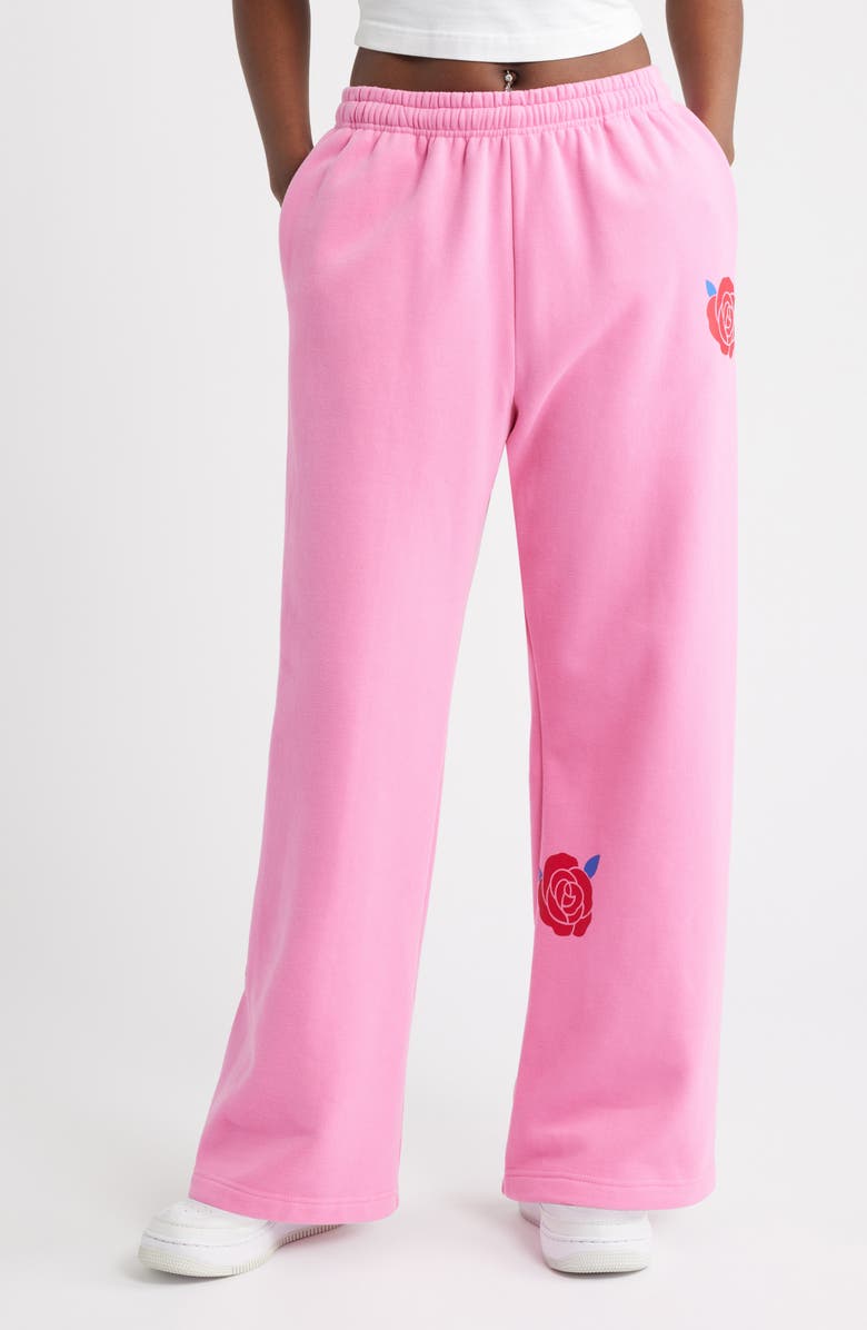 THE MAYFAIR GROUP Be Kind Wide Leg Sweatpants, Main, color, Pink