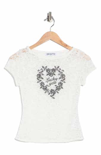 Lucky You Graphic Lace Top