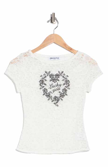 Lucky You Graphic Lace Top
