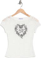 Princess Polly Lucky You Graphic Lace Top