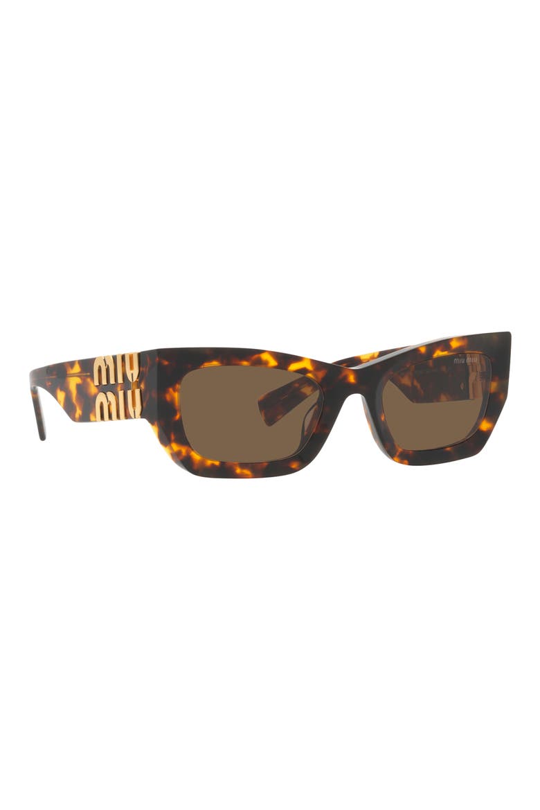 53mm Rectangular Sunglasses, Alternate, color, HONEY HAVANA / DARK BROWN