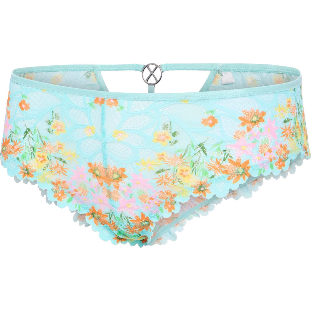 Savage X Fenty Savage Not Sorry Lace Cheeky Panties In Blue