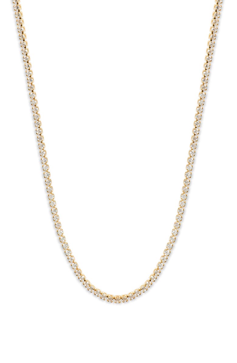Shashi Teeny Tiny Tennis Necklace, Main, color, Gold