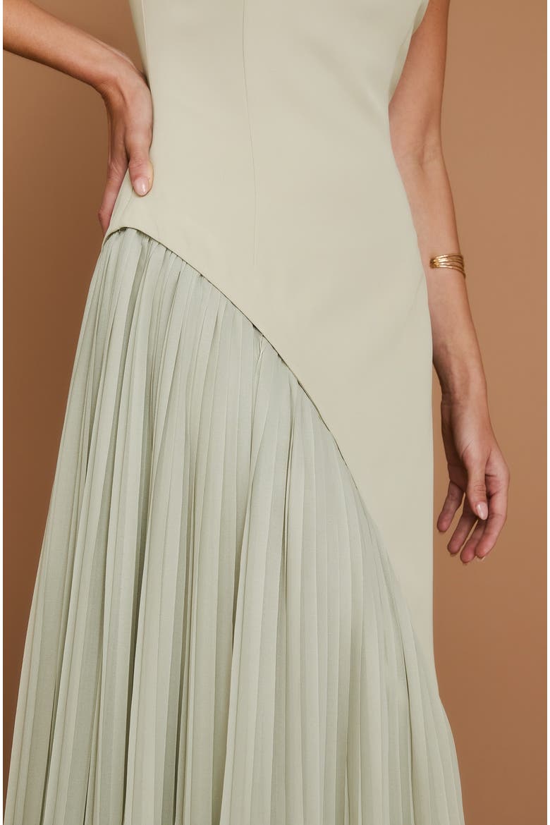 Pleated Skirt Cap Sleeve Maxi Dress, Alternate, color, Pistachio